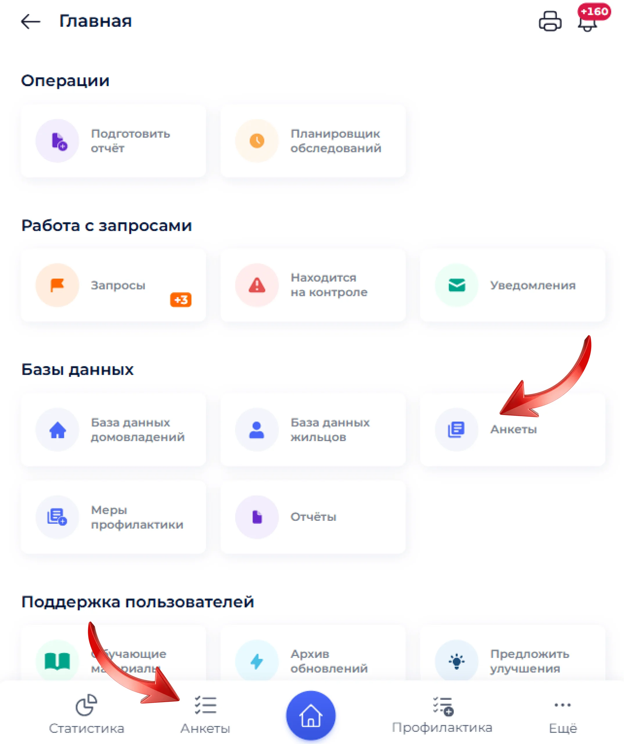 Раздел Анкеты